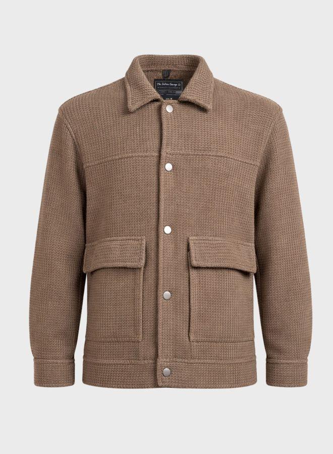 The Indian Garage Co Men Regular Fit Solid Round Neck Full Sleeves Jacket - Image 3